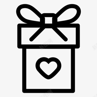 情人节礼物盒子心形图标图标