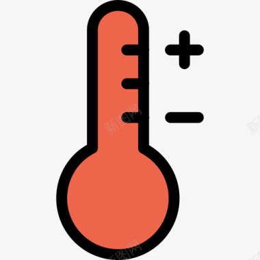 双金属温度计温度计杂项40线性颜色图标图标