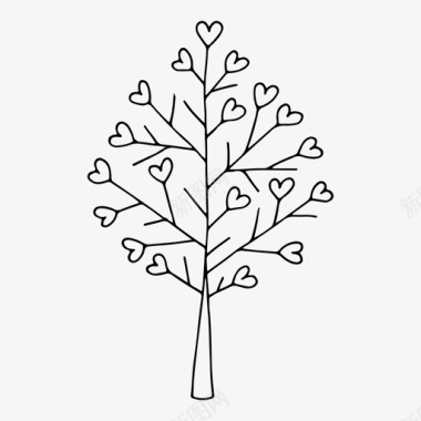 树与心庆祝爱图标图标