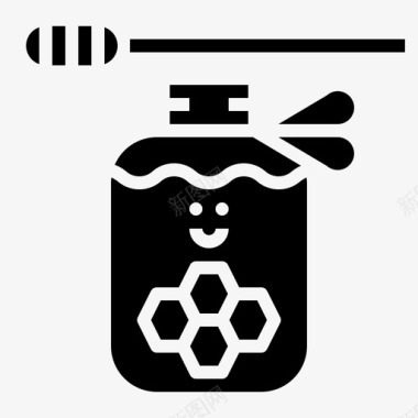 蜂蜜健康罐子图标图标