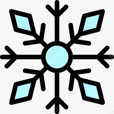 雪花覆盖雪花163号天气线形颜色图标图标