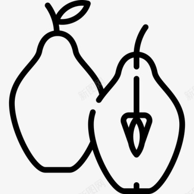 木瓜水果和蔬菜13直系图标图标