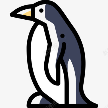 企鹅海洋生物24色彩省略图标图标
