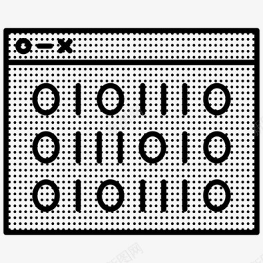 二进制编码机器代码计算机科学虚线编码图标图标