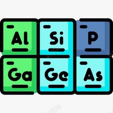 化学符号元素元素周期表化学25线性颜色图标图标