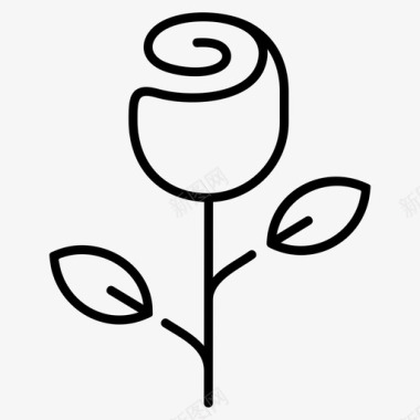 玫瑰花纽扣叶子图标图标
