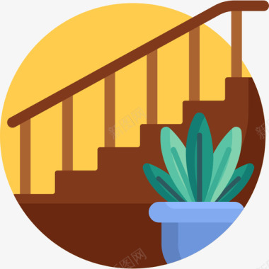 楼梯楼梯家庭和生活7公寓图标图标