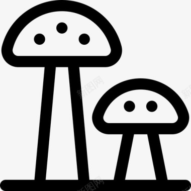蘑菇野生动物24直线型图标图标