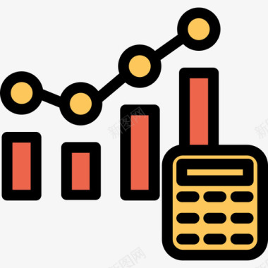 折线图分析和图表线颜色橙色图标图标