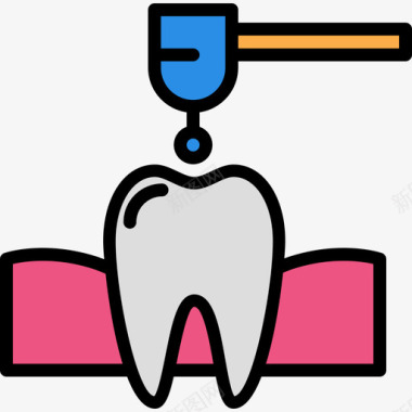 美白牙齿牙齿牙齿6线形颜色图标图标