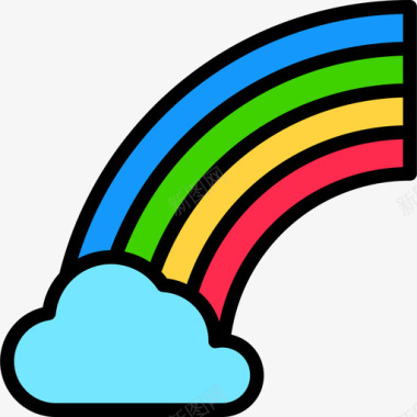 彩虹彩虹天气128线性颜色图标图标
