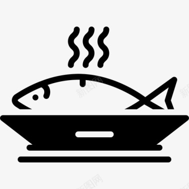 美味的鱼健康的食物图标图标