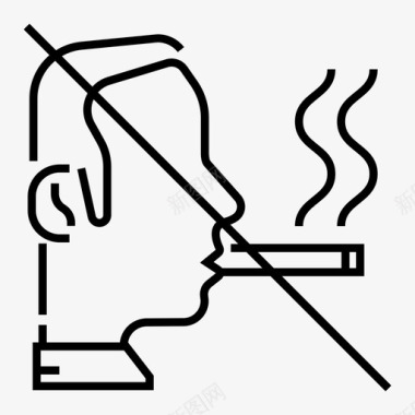 不吸烟吸烟健康生活图标图标