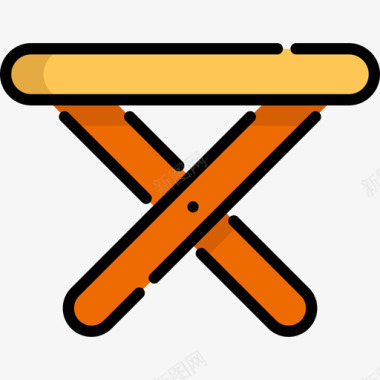 夏令营总动员凳子夏令营3线性颜色图标图标