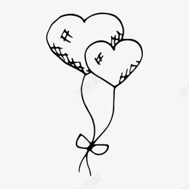 心形气球爱情浪漫图标图标