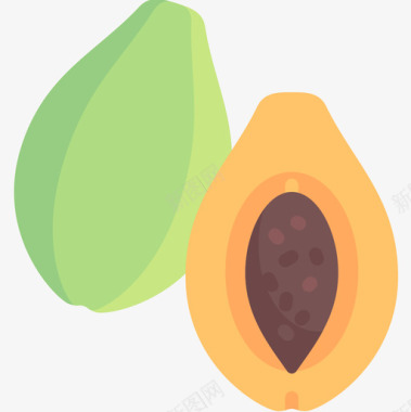 木瓜水果和蔬菜15扁平图标图标