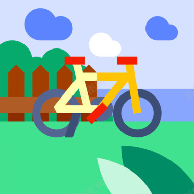 自行车链条自行车运输49扁平图标图标