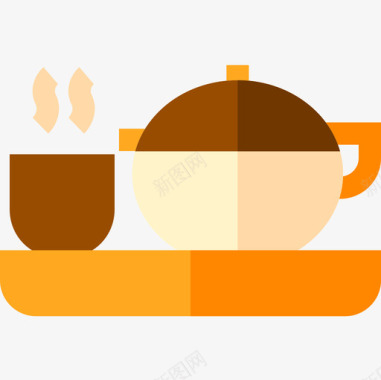 咖啡壶面包房58扁平图标图标
