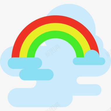 彩虹伞彩虹天气124平坦图标图标