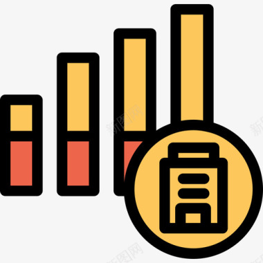 橙色卡通人物分析分析和图表线颜色橙色图标图标