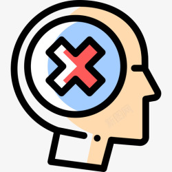 消极心理消极性心理学8色彩疏漏图标高清图片