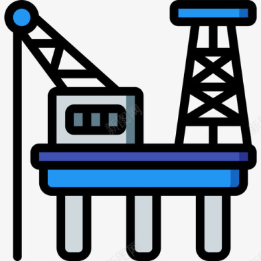 石油平台石油平台动力能源5线条颜色图标图标
