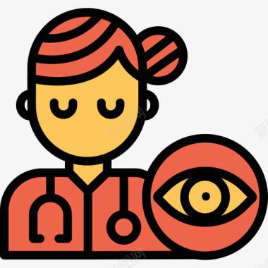眼科医师医生商店5线性颜色橙色图标图标
