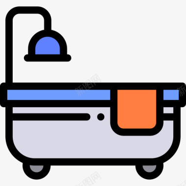 下雨工具浴缸水管工工具线颜色图标图标