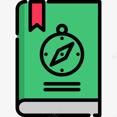 夏令营总动员书籍夏令营3线性颜色图标图标