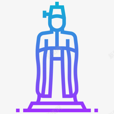 雕像中国象征梯度图标图标