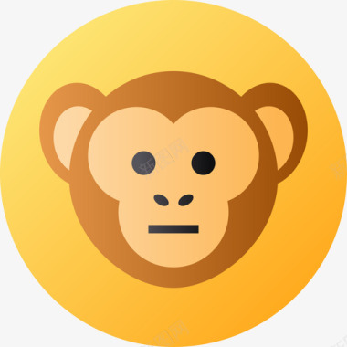 猴子野生动物21梯度图标图标