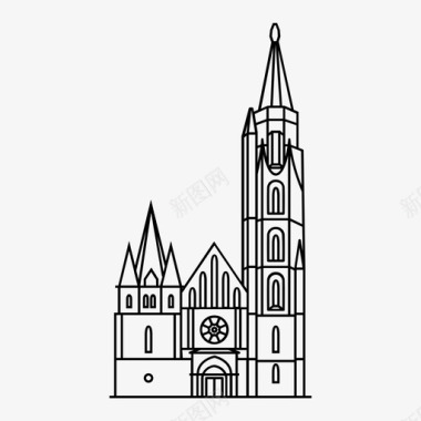 马提亚斯教堂布达佩斯匈牙利图标图标
