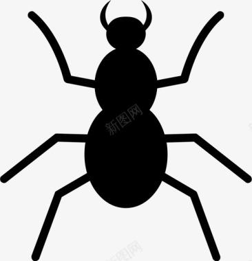 虫子蚂蚁黑色图标图标