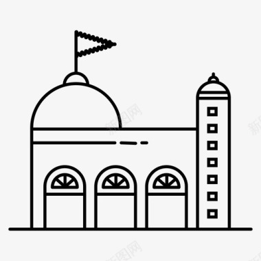 祈祷厅寺庙图标图标