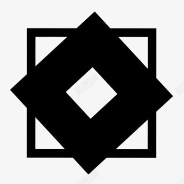 花曼陀罗八角形图标图标