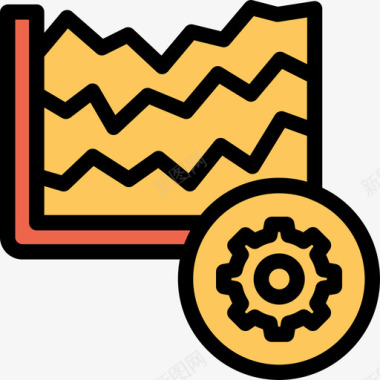 橙色卡通人物分析分析和图表线颜色橙色图标图标