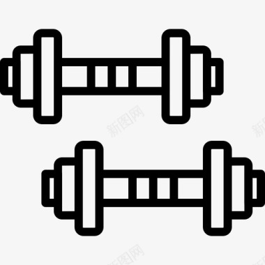 扁平健身哑铃哑铃健身41直线型图标图标