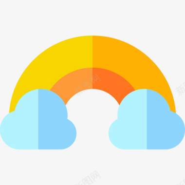 彩虹卡纸彩虹春天21平坦图标图标