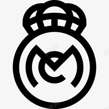 盾牌皇家马德里足球盾牌3直线型图标图标