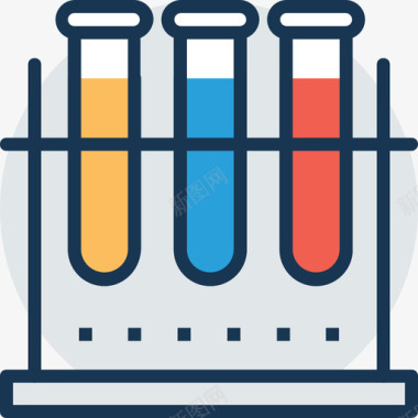 彩虹色标识试管科技8线色图标图标