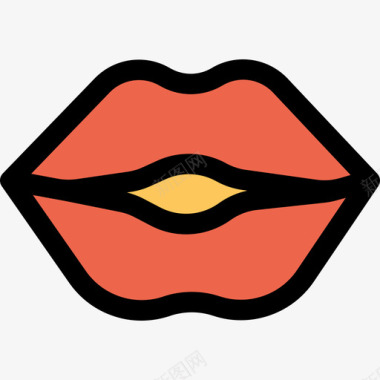 美容SPA唇部美容spa6线性颜色橙色图标图标