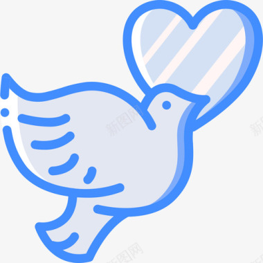 鸽子浪漫20蓝色图标图标
