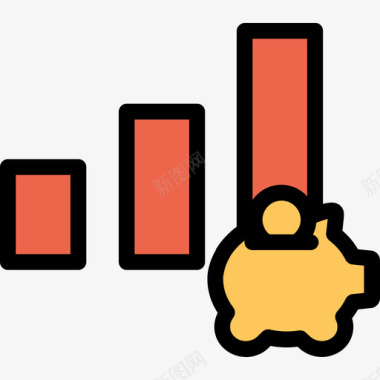 橙色书本分析分析和图表线颜色橙色图标图标