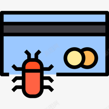 安全网络防护信用卡网络和安全3线性颜色图标图标