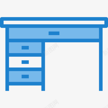 桌子PNG桌子办公工具5蓝色图标图标