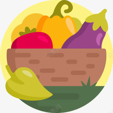 蔬菜秋季39平坦图标图标