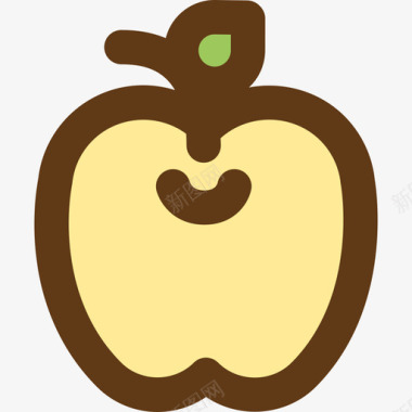 苹果果蔬2线形颜色图标图标