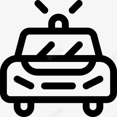 公共交通标识警车公共交通12直线图标图标