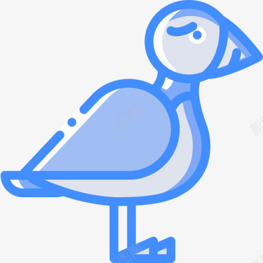 海雀海洋生物蓝色图标图标