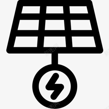 太阳能充电桩太阳能电池板生态学145线性图标图标